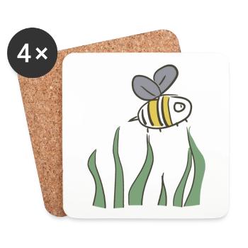 bee environment - Coasters (set of 4) - white - Front