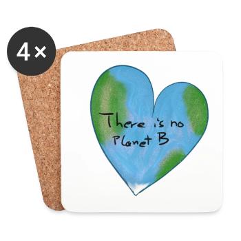 climate change heart climate protection - Coasters (set of 4) - white - Front