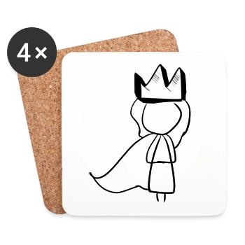 crown queen purple symbol princess woman - Coasters (set of 4) - white - Front