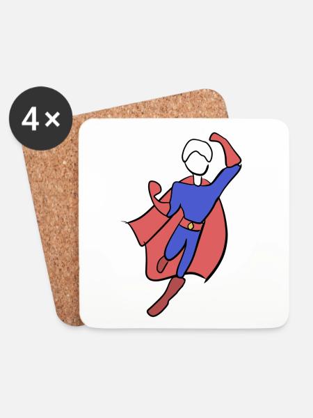 superheld held symbol mann retter - Untersetzer (4er-Set) - Weiß