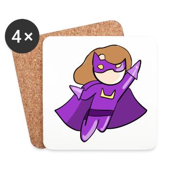 femme super-héroïne méchant méchant héroïne héroïne - Dessous de verre (lot de 4) - blanc - Devant