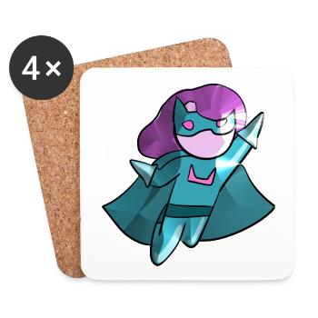 femme super-héroïne méchant méchant héroïne héroïne - Dessous de verre (lot de 4) - blanc - Devant