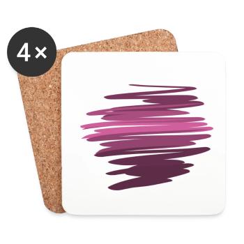colors pink line gradient stroke - Coasters (set of 4) - white - Front