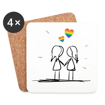 lesbian lovers - Coasters (set of 4) - white - Front