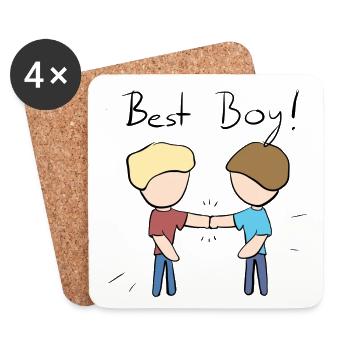 best boy buddy friends friendship - Coasters (set of 4) - white - Front