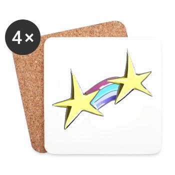 star rainbow stars gold - Coasters (set of 4) - white - Front