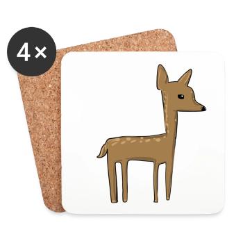 small deer animal symbol cartoon - Coasters (set of 4) - white - Front