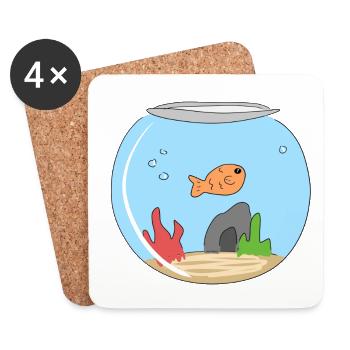 goldfisch fisch tier meerestier symbol - Untersetzer (4er-Set) - Weiß - Vorne