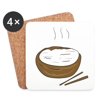 food rice symbol Asian warm - Coasters (set of 4) - white - Front