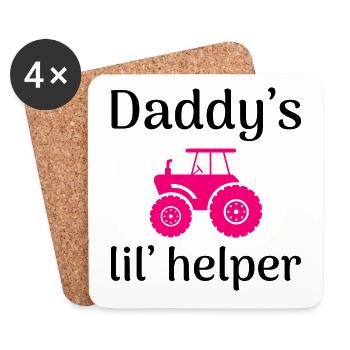 Little Farmer Tractor Baby Boy Girl Funny Saying - Coasters (set of 4) - white - Front