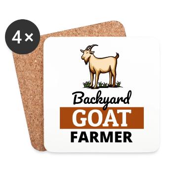 Backyard Goat Farmer Animal Farming Farm Funny - Coasters (set of 4) - white - Front