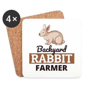 Backyard Rabbit Farmer Animal Farming Farm Funny - Coasters (set of 4) - white - Front