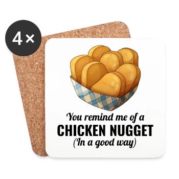 Chicken Nuggets Fast Food Lustiger Spruch - Untersetzer (4er-Set) - Weiß - Vorne
