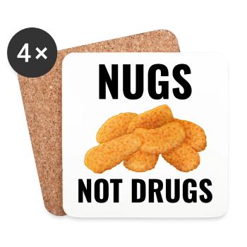 Chicken Nuggets Fast Food Funny Saying - Coasters (set of 4) - white - Front