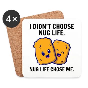 Chicken Nuggets Fast Food Lustiger Spruch - Untersetzer (4er-Set) - Weiß - Vorne