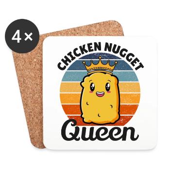 Chicken Nugget Queen Birthday Funny - Coasters (set of 4) - white - Front