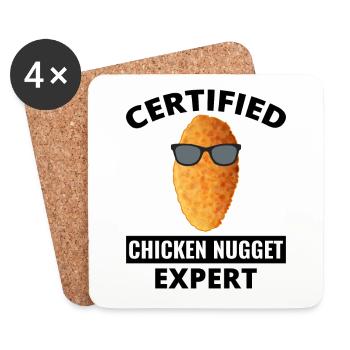 Chicken Nuggets Fast Food Funny Saying - Coasters (set of 4) - white - Front