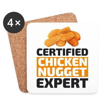 Chicken Nuggets Fast Food Funny Saying - Coasters (set of 4) - white - Front