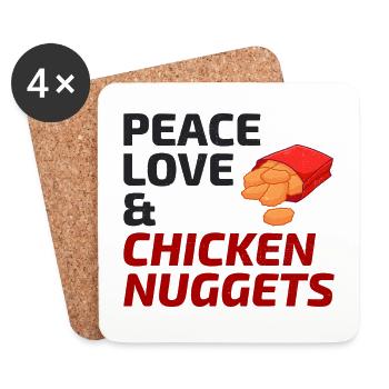 Chicken Nuggets Fast Food Funny Saying - Coasters (set of 4) - white - Front