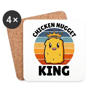 Chicken Nugget King Birthday Fast Food Funny - Coasters (set of 4) - white - Front