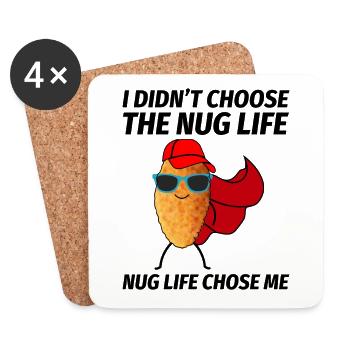 Superhero Chicken Nuggets Fast Food Drôle Dicton - Dessous de verre (lot de 4) - blanc - Devant