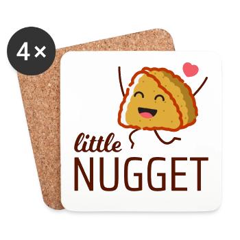 Little Chicken Nugget Fast Food Funny Saying - Coasters (set of 4) - white - Front