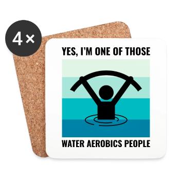 Wassergymnastik Aquatische Fitness Aqua Exercise - Untersetzer (4er-Set) - Weiß - Vorne