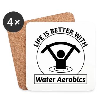 Wassergymnastik Aquatische Fitness Aqua Exercise - Untersetzer (4er-Set) - Weiß - Vorne
