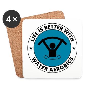 Aquagym Fitness aquatique Aqua Exercice - Dessous de verre (lot de 4) - blanc - Devant