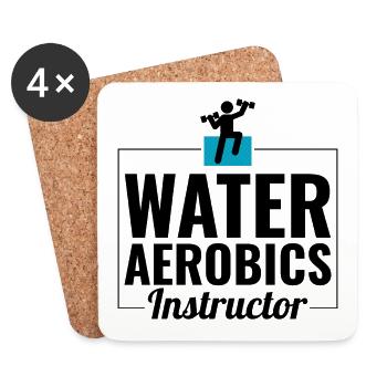 Water Aerobics Instructor Aquatic fitness Trainer - Coasters (set of 4) - white - Front