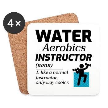 Water Aerobics Instructor Aquatic fitness Trainer - Coasters (set of 4) - white - Front