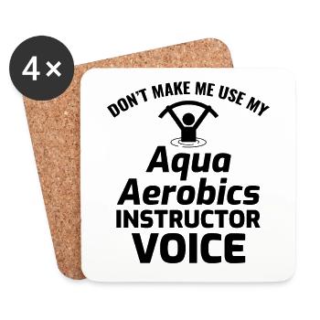 Wassergymnastik Aquatische Fitness Aqua Exercise - Untersetzer (4er-Set) - Weiß - Vorne