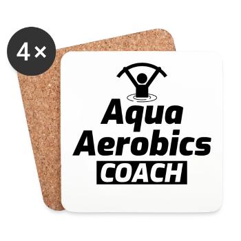 Water Aqua Aerobics Coach Aquatic fitness Trainer - Coasters (set of 4) - white - Front