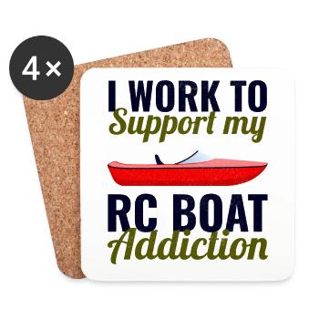 Rc Boat Racing Course de hors-bord électrique - Dessous de verre (lot de 4) - blanc - Devant