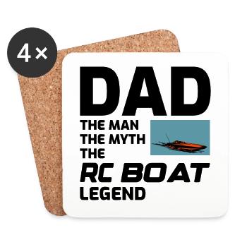 Rc Boat Racing Dad Race Powerboat Fathers day - Coasters (set of 4) - white - Front