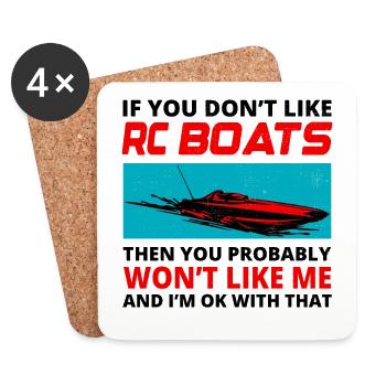 Rc Boat Racing Course de hors-bord électrique - Dessous de verre (lot de 4) - blanc - Devant