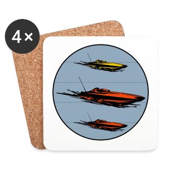 Rc Boat Racing Electric Powerboat Speedboat Race - Coasters (set of 4) - white - Front