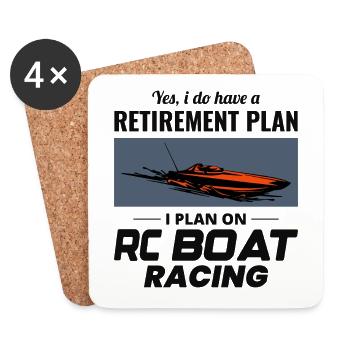 Rc Boat Racing Course de retraite de bateaux électriques - Dessous de verre (lot de 4) - blanc - Devant