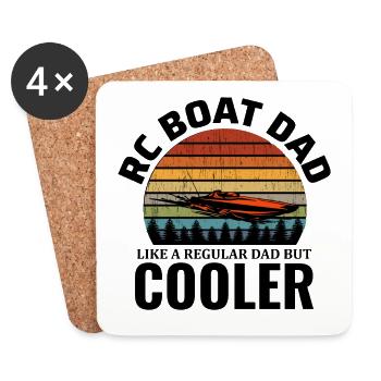 Rc Boat Dad Powerboat Speedboat Racing Fathers day - Coasters (set of 4) - white - Front
