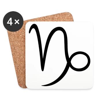 Signe du zodiaque Capricorne - Dessous de verre (lot de 4) - blanc - Devant