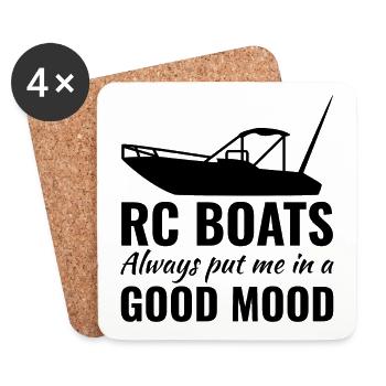 Rc Boat Racing Powerboat Speedboat Course au large - Dessous de verre (lot de 4) - blanc - Devant