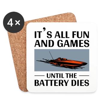 Rc Boat Racing Powerboat Speedboat Offshore Race - Coasters (set of 4) - white - Front