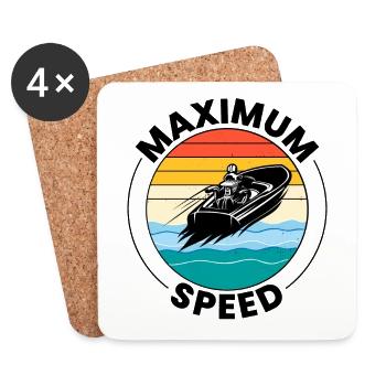 Hydroplane Boat Racing Powerboat Speedboat Race - Coasters (set of 4) - white - Front