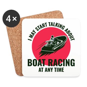 Boat Racing Powerboat Speedboat Offshore Race - Coasters (set of 4) - white - Front