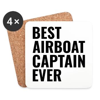 Airboat Fanboat Airboating Bateau marécageux Capitaine - Dessous de verre (lot de 4) - blanc - Devant