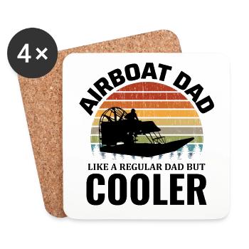 Airboat Fanboat Airboating Papa Fête des Pères - Dessous de verre (lot de 4) - blanc - Devant