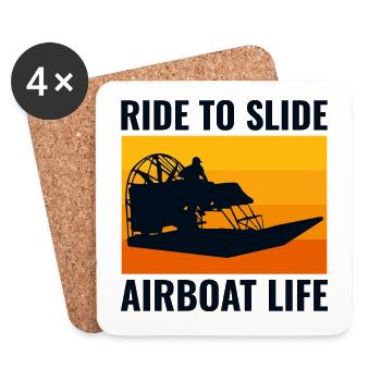 Airboat Fanboat Airboating Vintage Rétro - Dessous de verre (lot de 4) - blanc - Devant
