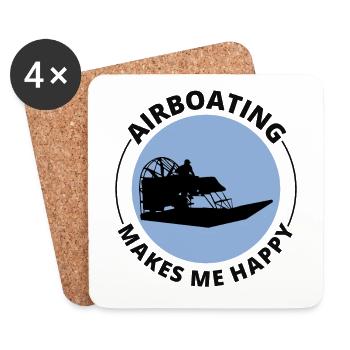 Airboat Fanboat Airboating Planeboat Bateau de marais - Dessous de verre (lot de 4) - blanc - Devant