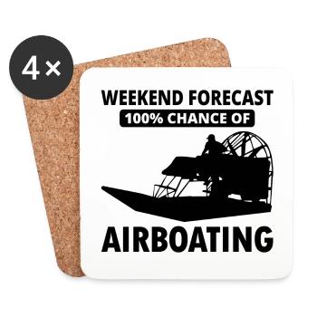Airboat Fanboat Airboating Planeboat Swamp boat - Coasters (set of 4) - white - Front
