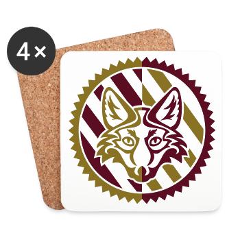 Fuchs Abzeichen - Untersetzer (4er-Set) - Weiß - Vorne